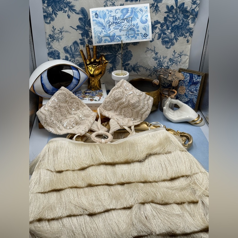 🆕 PATBO 🧿 NWOT Crochet Bloom Cut Out Mini Dress, Beige - Sz US 8 BR 40 - Picture 14 of 17
